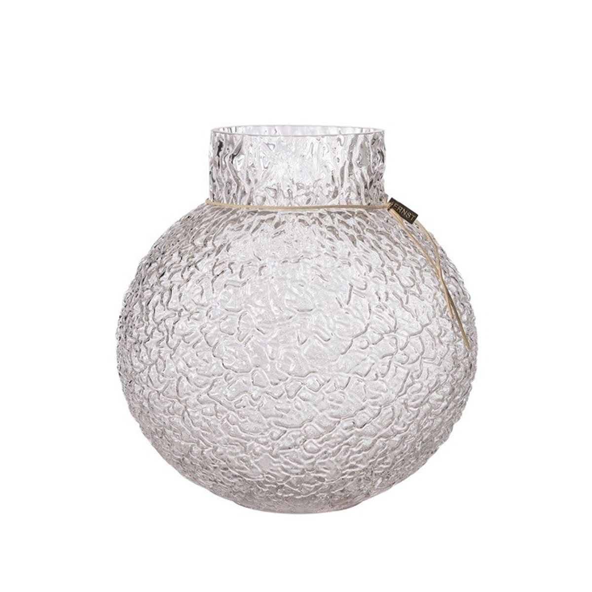 Vase - Glass H30cm,  Mønstret Struktur