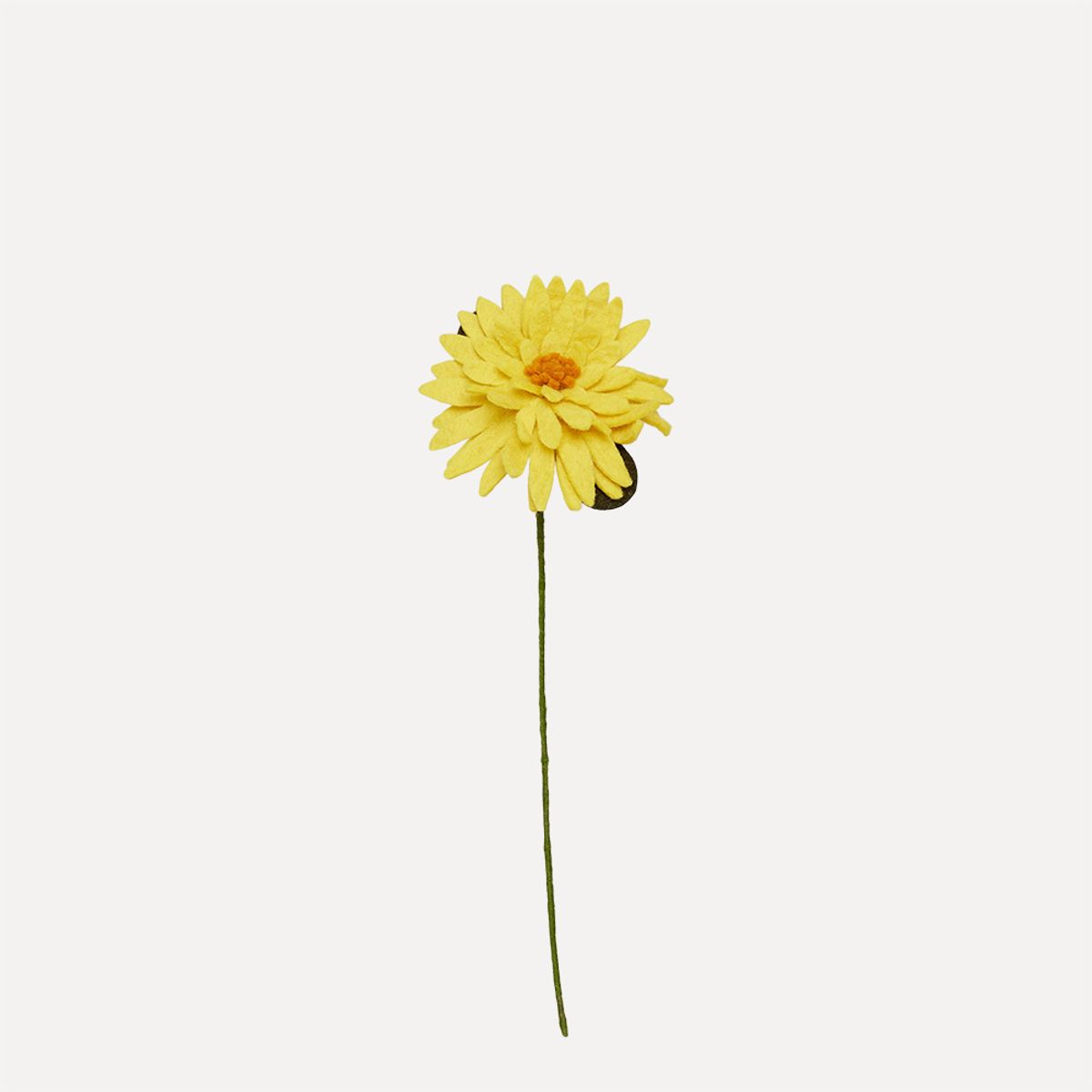Ullfilt Stilk m.stor blomst, Gul