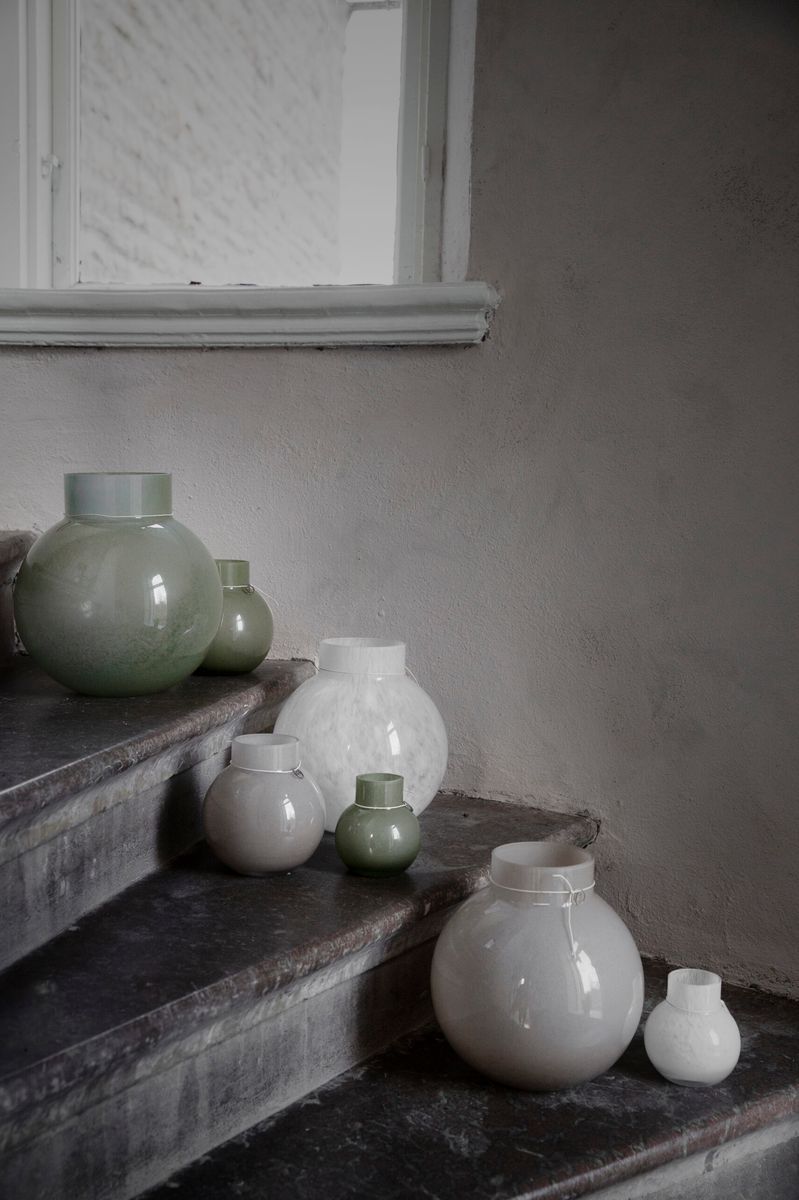 Vase - Glass H22cm Beige